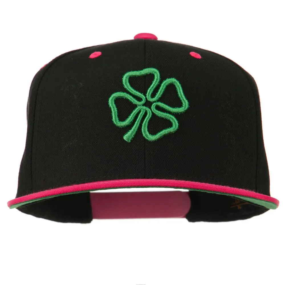 e4Hats.com 3D Clover Embroidered Snapback Cap | Adjustable Unisex Baseball Hat for All Seasons - main product image