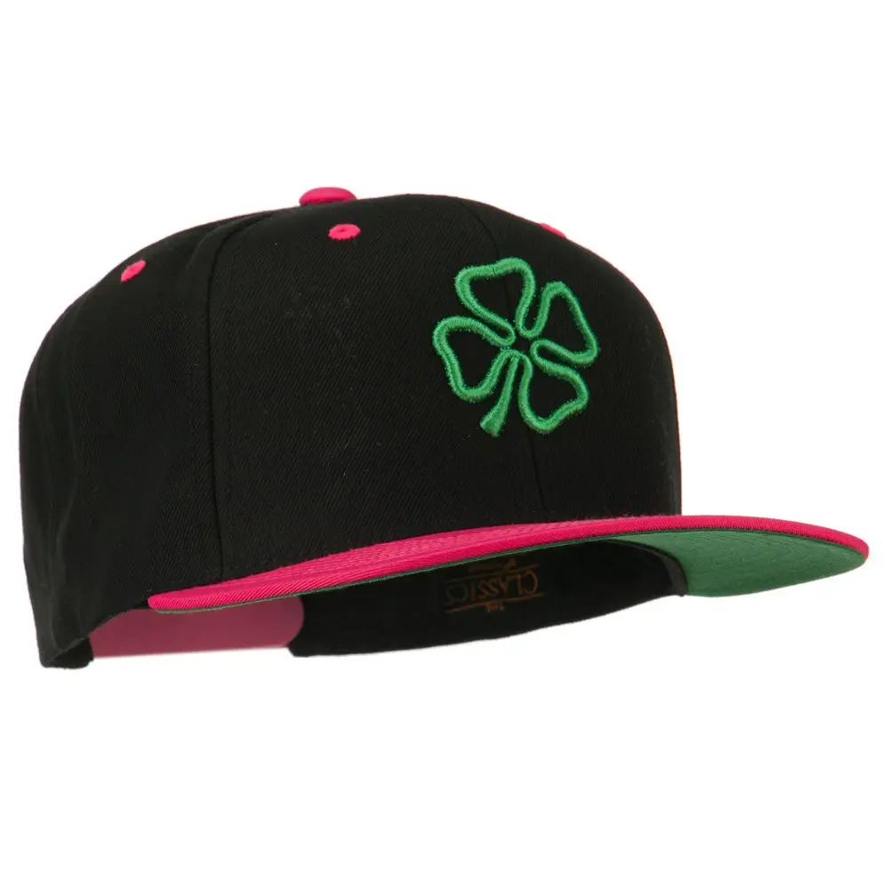 e4Hats.com 3D Clover Embroidered Snapback Cap | Adjustable Unisex Baseball Hat for All Seasons - view 5