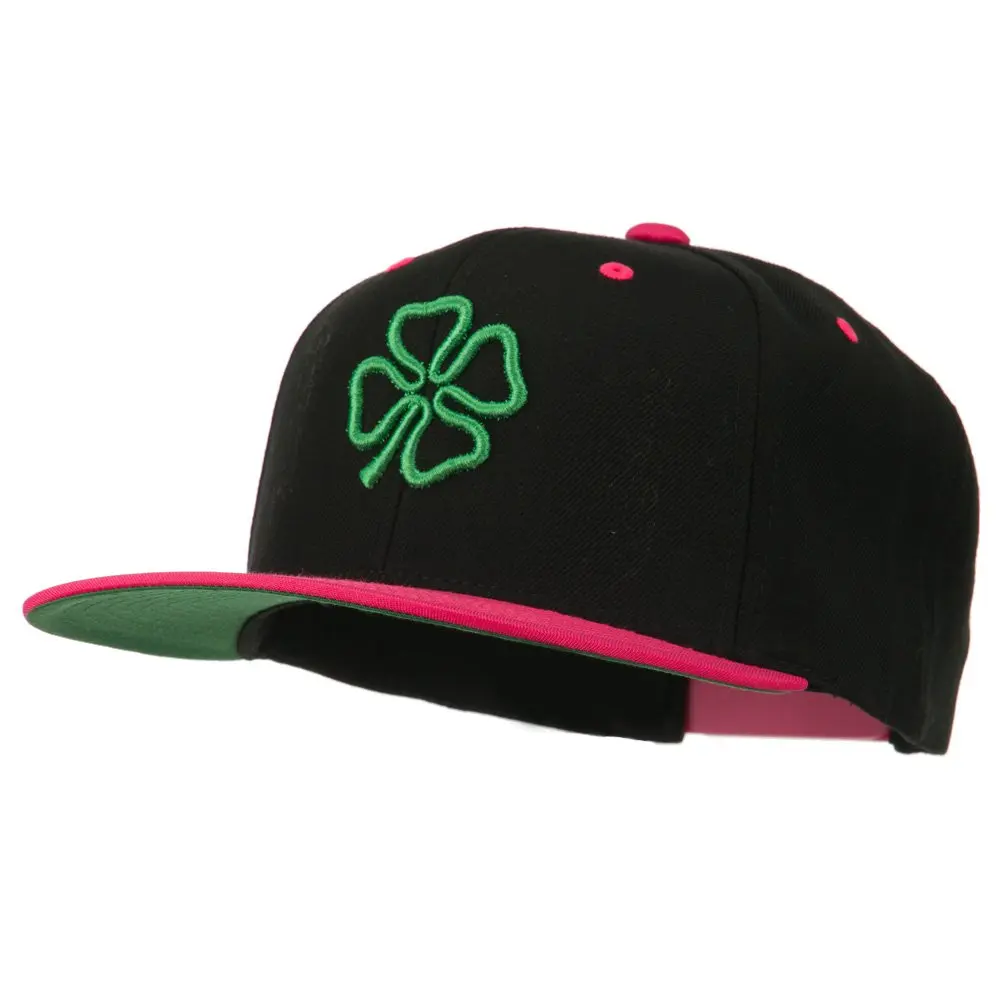 e4Hats.com 3D Clover Embroidered Snapback Cap | Adjustable Unisex Baseball Hat for All Seasons - view 2