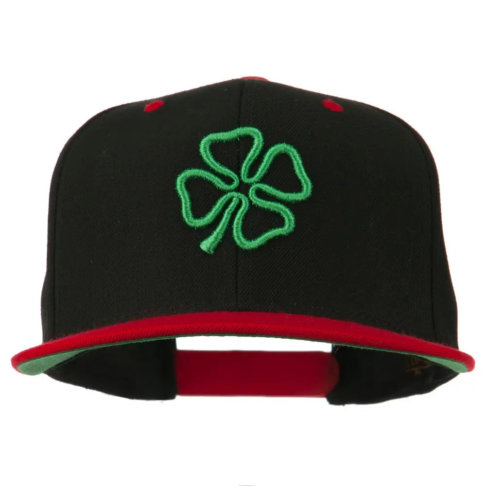 e4Hats.com 3D Clover Embroidered Snapback Cap | Adjustable Unisex Baseball Hat for All Seasons - main product image