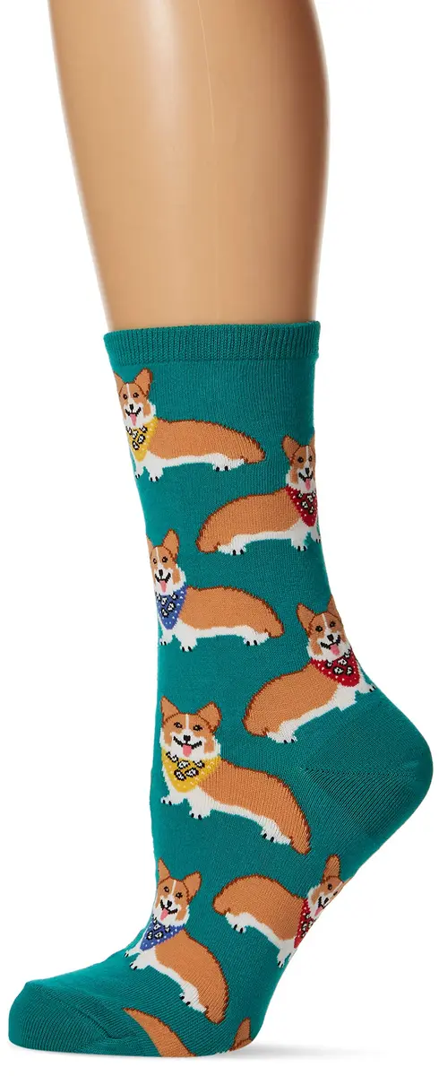 Socksmith Women's Crew Socks, emerald | Cotton, Casual, Animal Theme, One Size - main product image