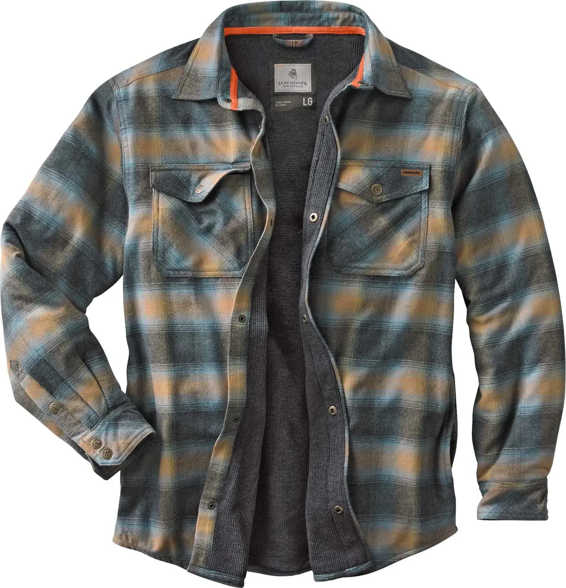 Legendary Whitetails Thermal Lined Shirt Jacket Sky | Insulated Cotton Flannel for Men - main product image