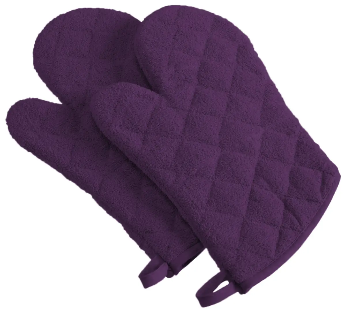 DII Basic Terry Collection Quilted Cotton Oven Mitts 18cm x 33cm (7" x 13") | Heat Resistant Kitchen Mitts - view 4