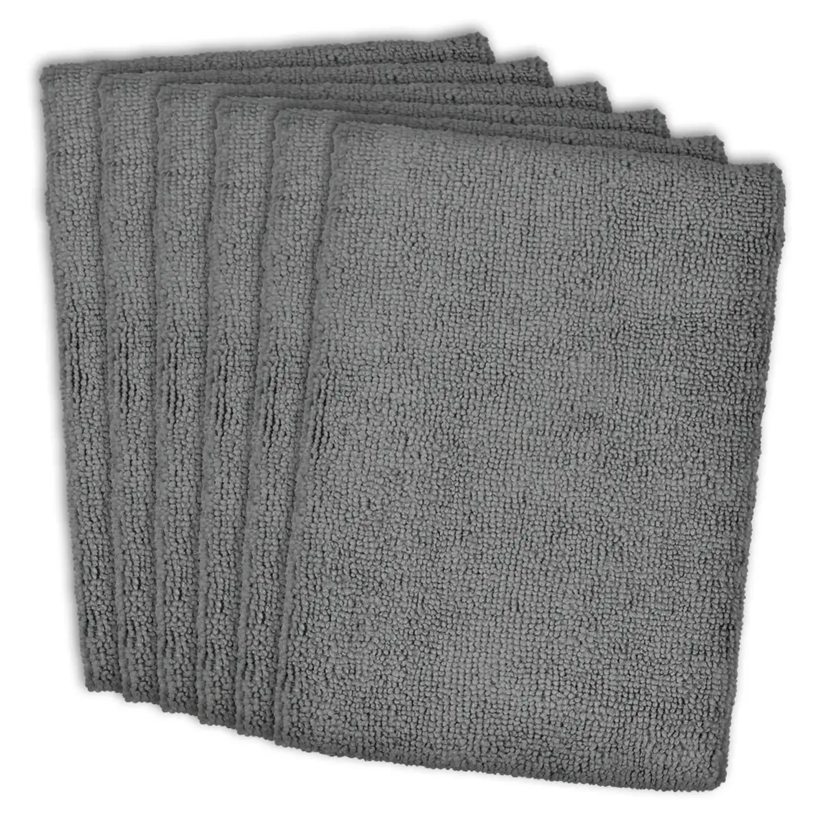 DII Microfiber Dishtowel Set 16x24 in Gray | Ultra Absorbent, Low Lint, 6 Piece - main product image