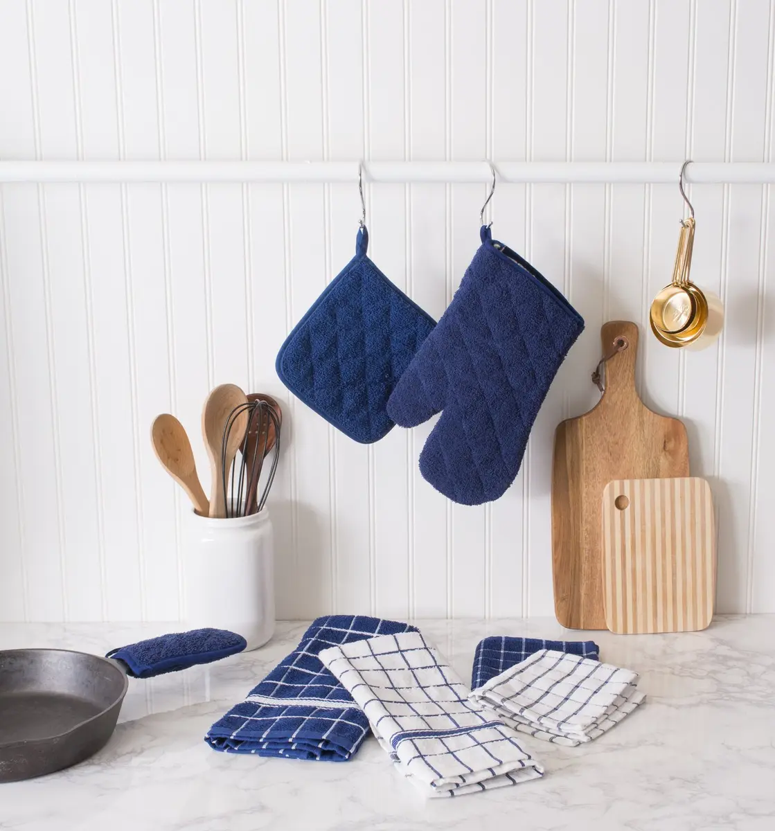 DII Basic Terry Collection Quilted Cotton Potholder 7x7 inch (18x18 cm) - Set of 3 | Heat Resistant Up to 400°F - view 4