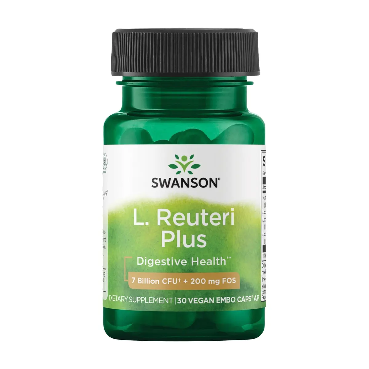 Swanson L. Reuteri Probiotic with Prebiotic 30 Vegan Capsules | Gut Health Support for Adults - main product image