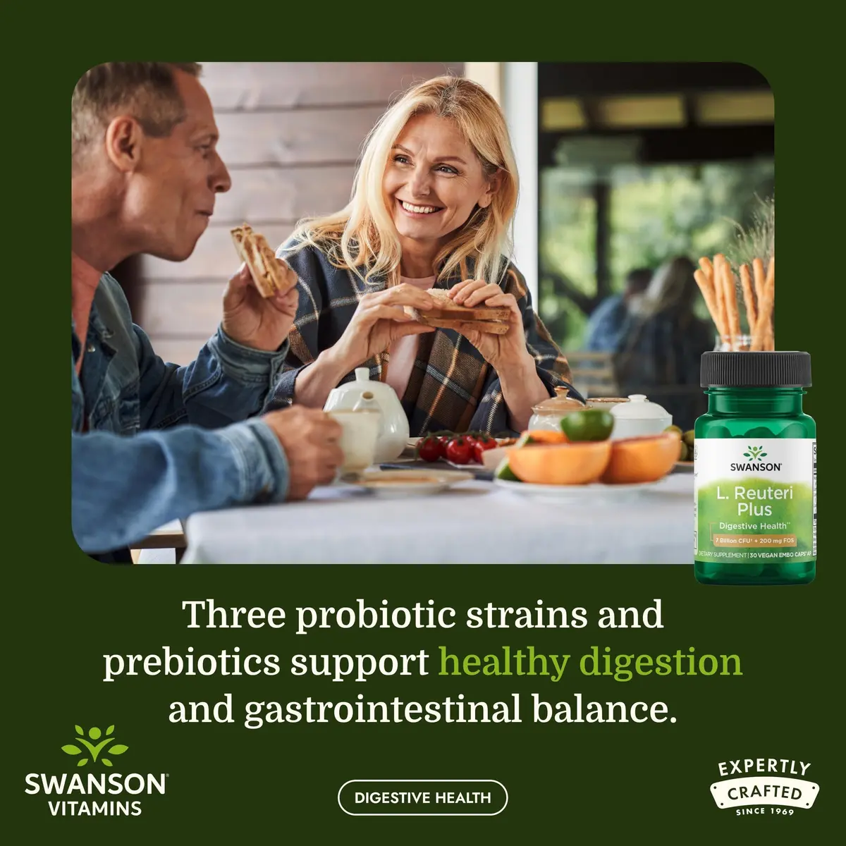 Swanson L. Reuteri Probiotic with Prebiotic 30 Vegan Capsules | Gut Health Support for Adults - view 2