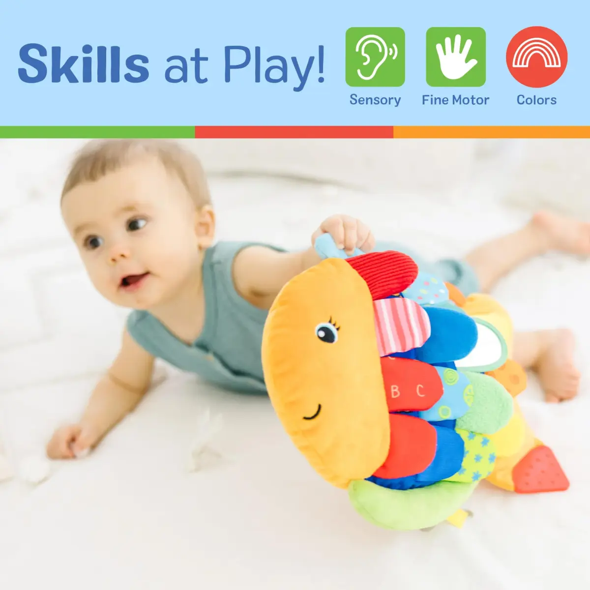 Melissa & Doug Flip Fish Baby Toy Soft Infant Sensory Toy with Mirror & Textures (Multi-Color) - view 6