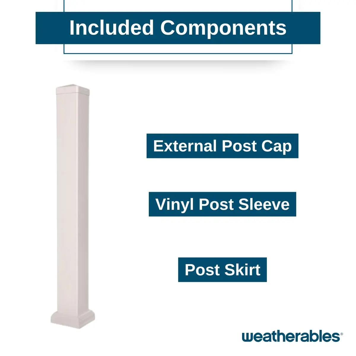 Weatherables Vinyl Railing Posts, Vinyl Post Kit 4 in. x 4 in. x 39 in. (Tan) | Easy Install, Durable Vinyl - view 5