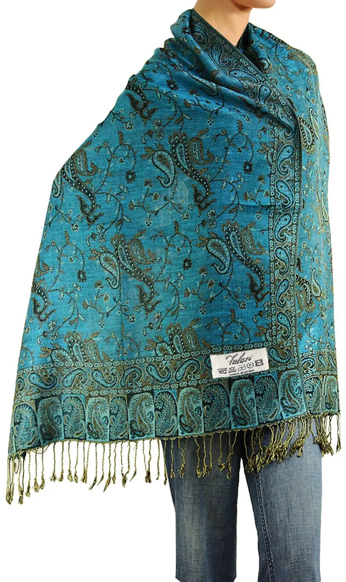 Falari Reversible Paisley Pashmina Shawl Wrap 80" x 27" | Elegant, Versatile & Light for All Seasons - main product image