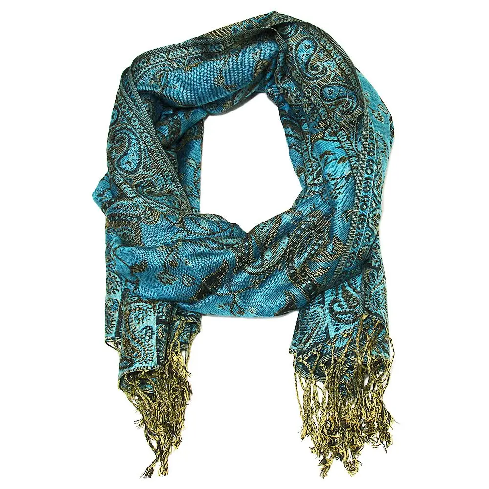 Falari Reversible Paisley Pashmina Shawl Wrap 80" x 27" | Elegant, Versatile & Light for All Seasons - view 3