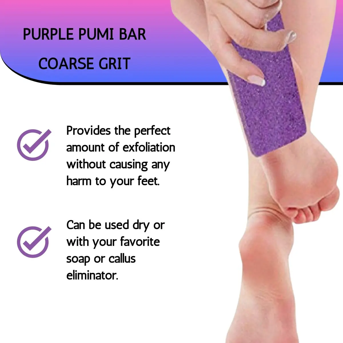 Mr. Pumice PUMI Bar Foot Callus Remover, Extra-Coarse, Purple, 4 Count | Dead Skin & Callus Smoother - view 7