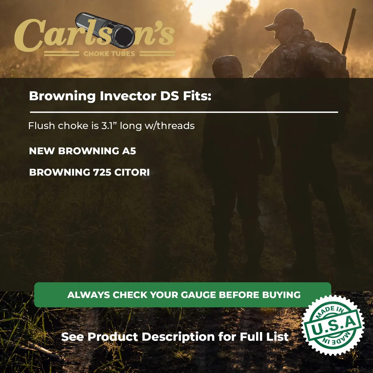 Carlson's Choke Tubes 12 Gauge Light Modified 0.725 Diameter | Made in USA for Hunting Precision - view 2