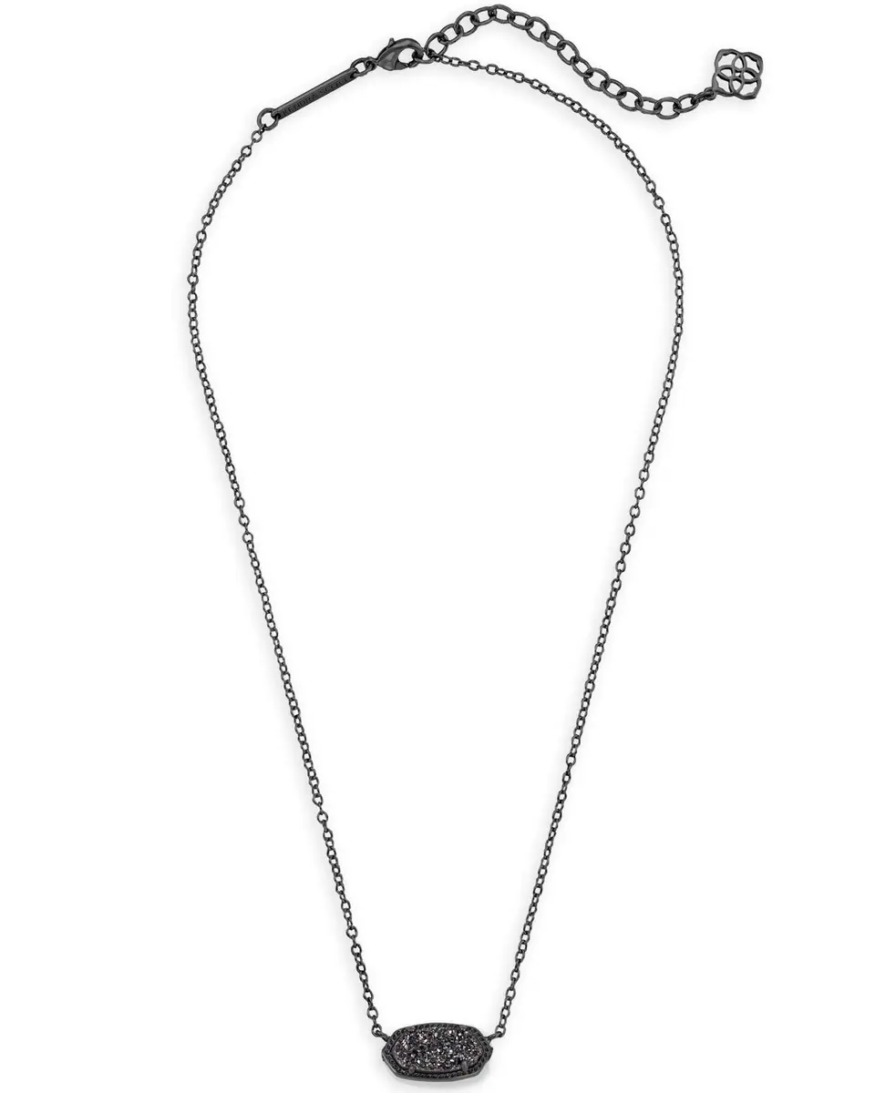 Kendra Scott Elisa Pendant Necklace for Women, Gunmetal, Black Drusy | Signature Style for Daily Wear - view 2