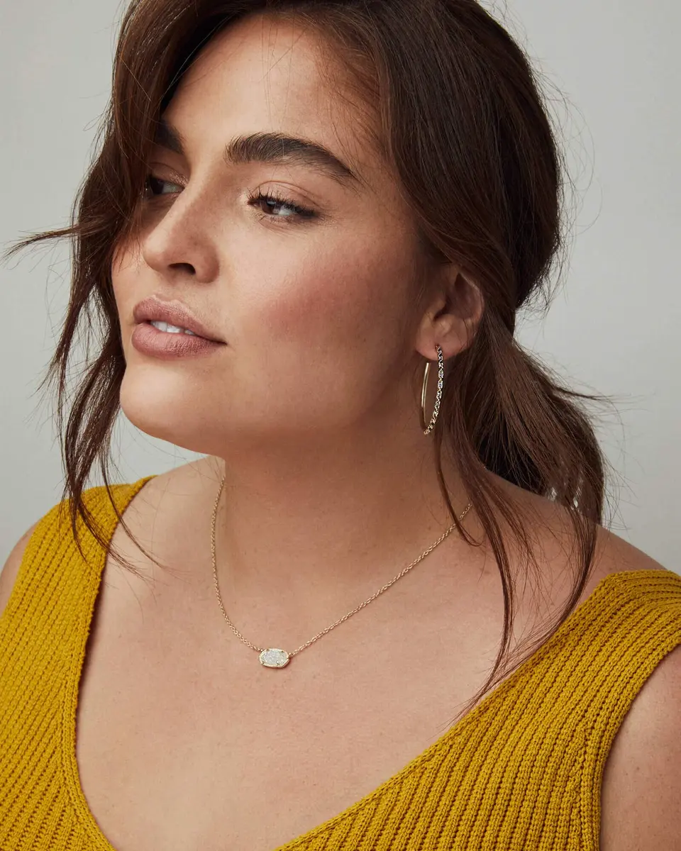 Kendra Scott Elisa Pendant Necklace for Women, Gunmetal, Black Drusy | Signature Style for Daily Wear - view 3