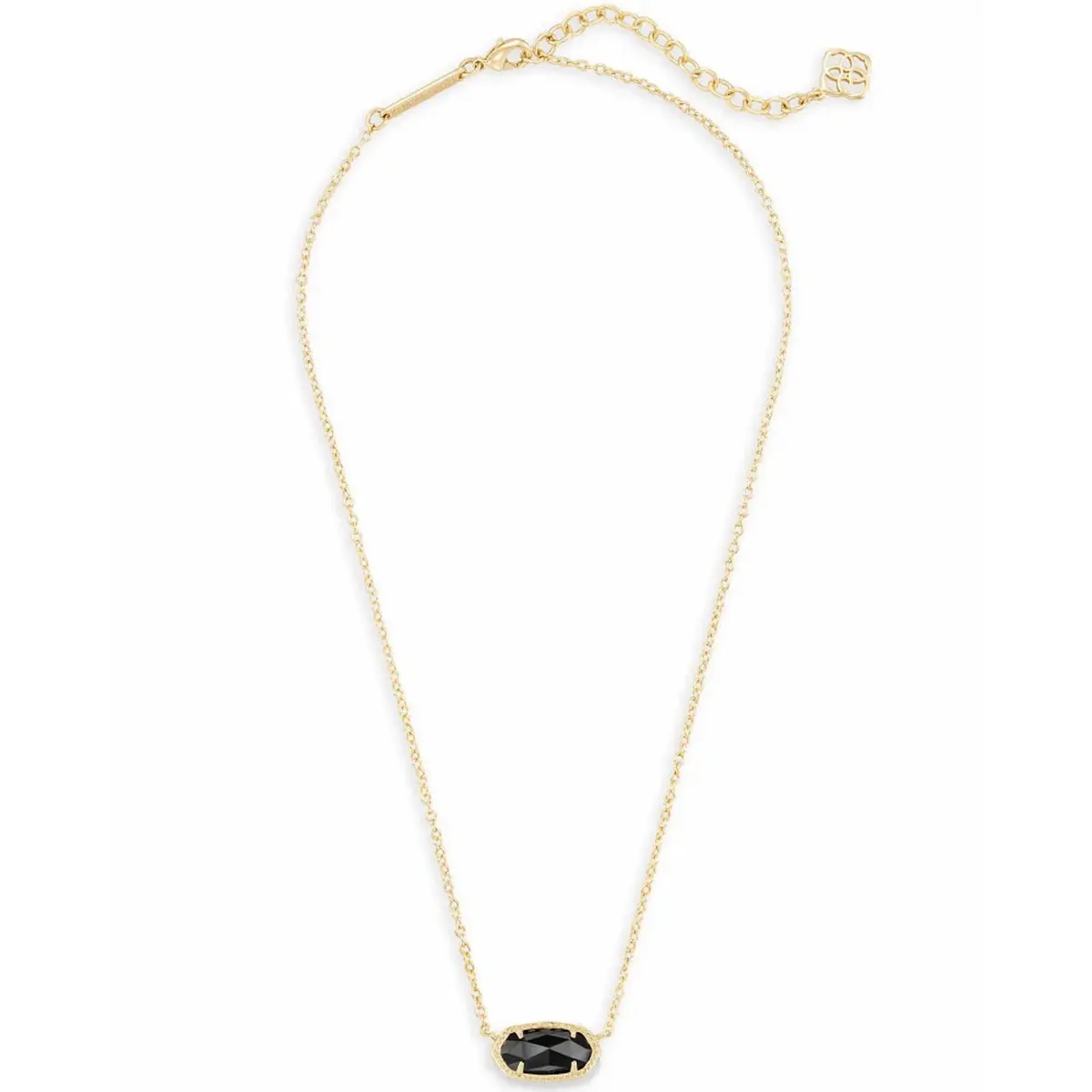 Kendra Scott Elisa Pendant Necklace for Women, 14k Gold-Plated, Black | Signature Signature Shape, Everyday Wear - view 2