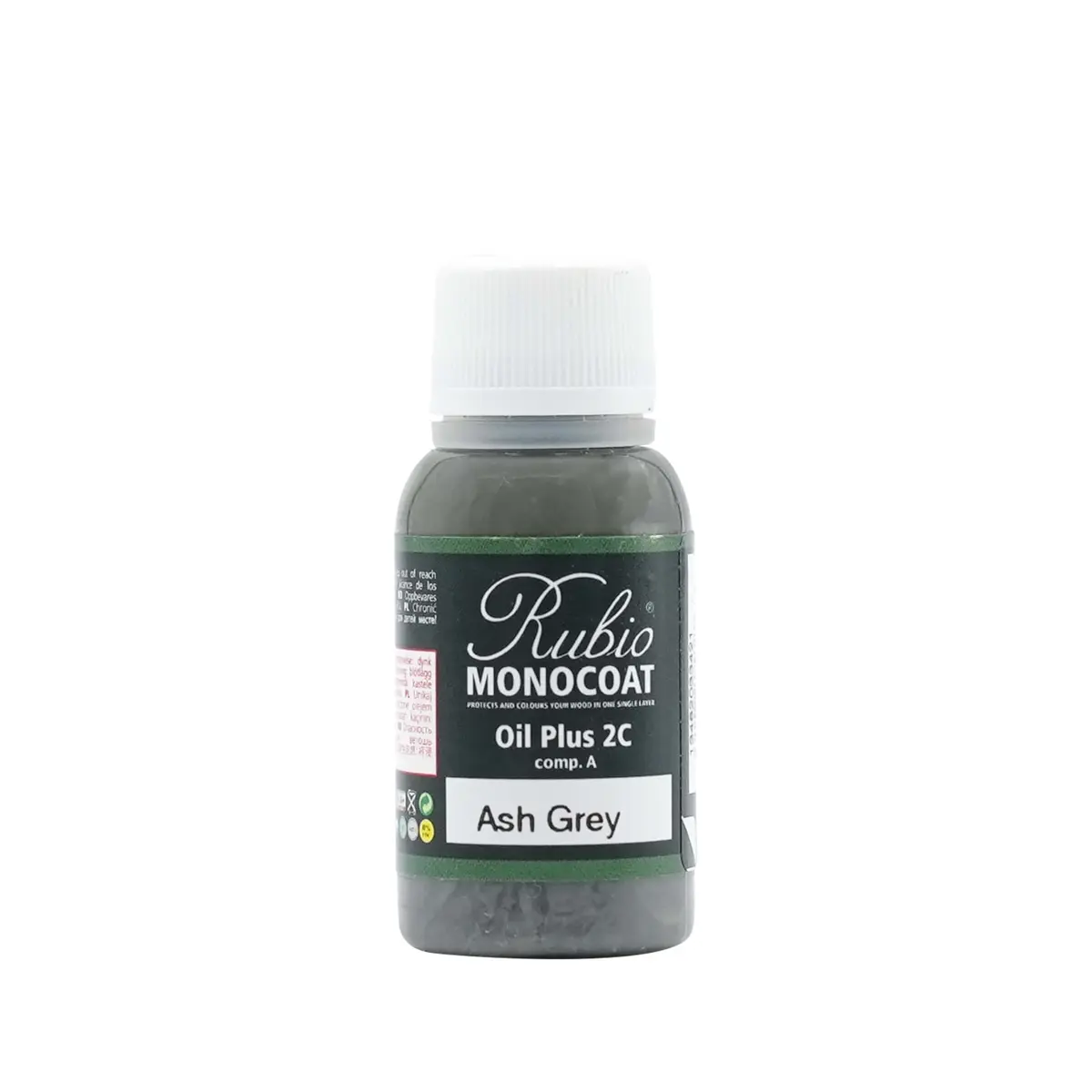 Rubio Monocoat Oil Plus Part A Ash Grey Wood Finish Sample 20ml (0.68 Fl Oz) | Eco-Friendly Linseed Oil for Interior Wood - main product image