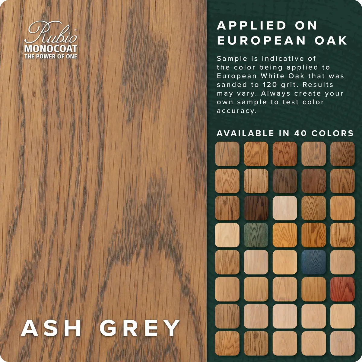 Rubio Monocoat Oil Plus Part A Ash Grey Wood Finish Sample 20ml (0.68 Fl Oz) | Eco-Friendly Linseed Oil for Interior Wood - view 2