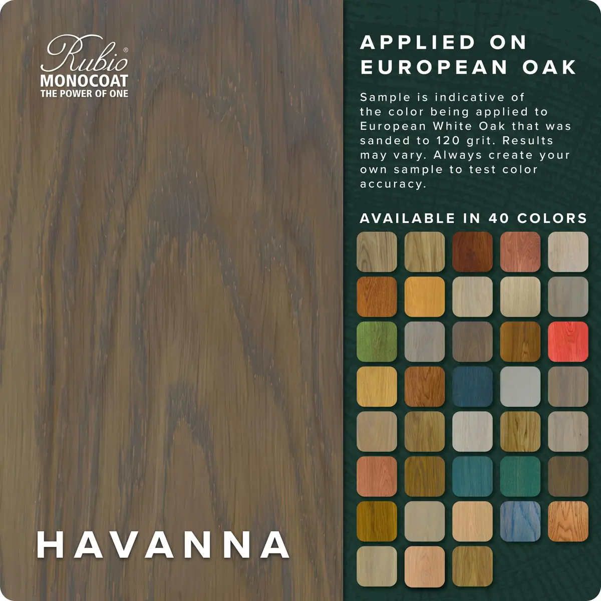 Rubio Monocoat Oil Plus Part A Wood Stain Sample Havanna 20ml (0.68 Fl Oz) | Eco-Friendly Linseed Oil for Interior Wood - view 2
