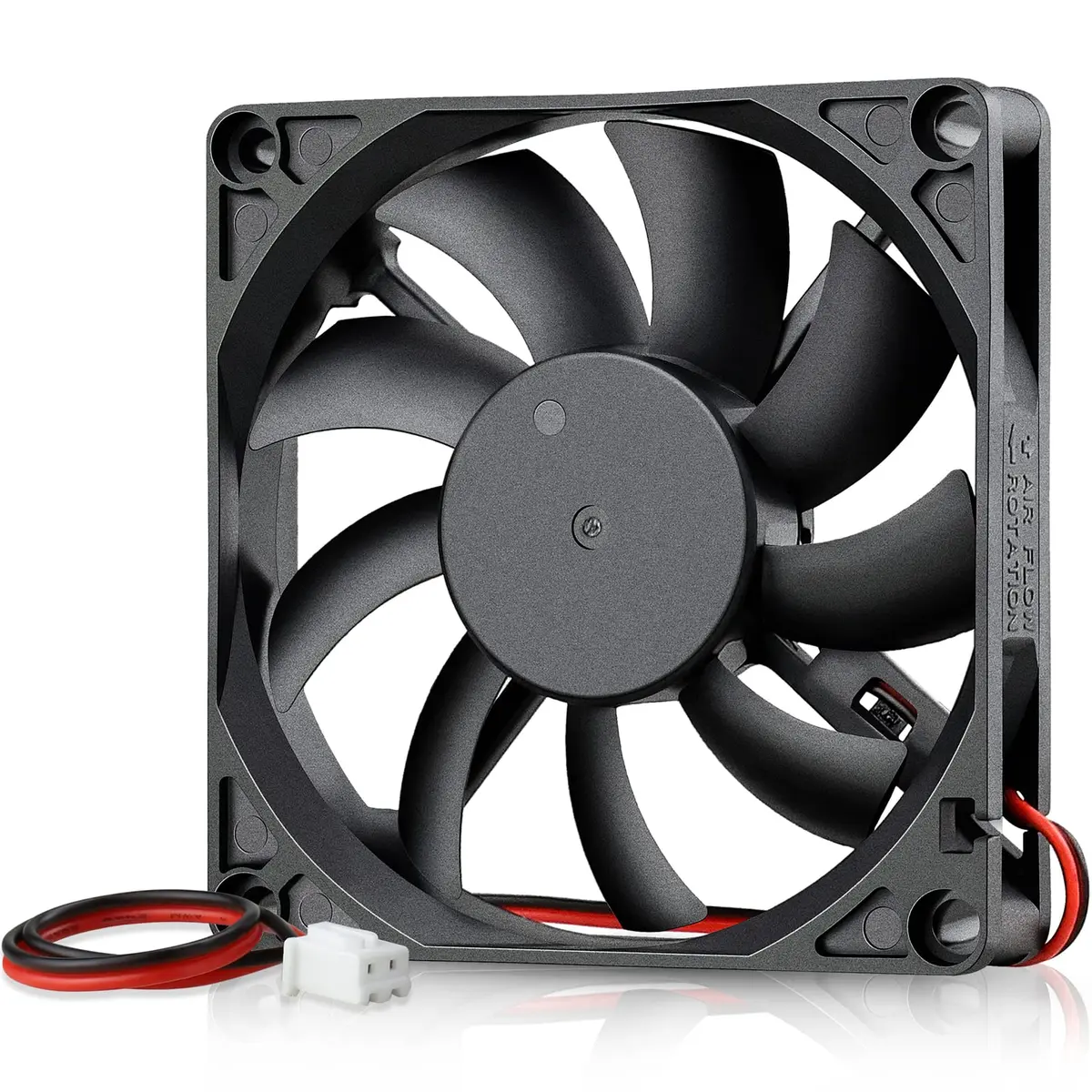 GDSTIME 80mm x 80mm x 15mm 12V Brushless DC Cooling Computer Case Fan 2Pin | 2700 RPM, 32.8 CFM, 27.8 dBA, 1.76 oz - main product image