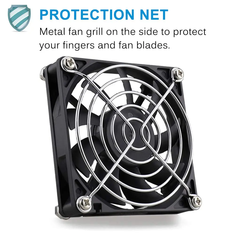 GDSTIME 80mm x 80mm x 15mm 12V Brushless DC Cooling Computer Case Fan 2Pin | 2700 RPM, 32.8 CFM, 27.8 dBA, 1.76 oz - view 6