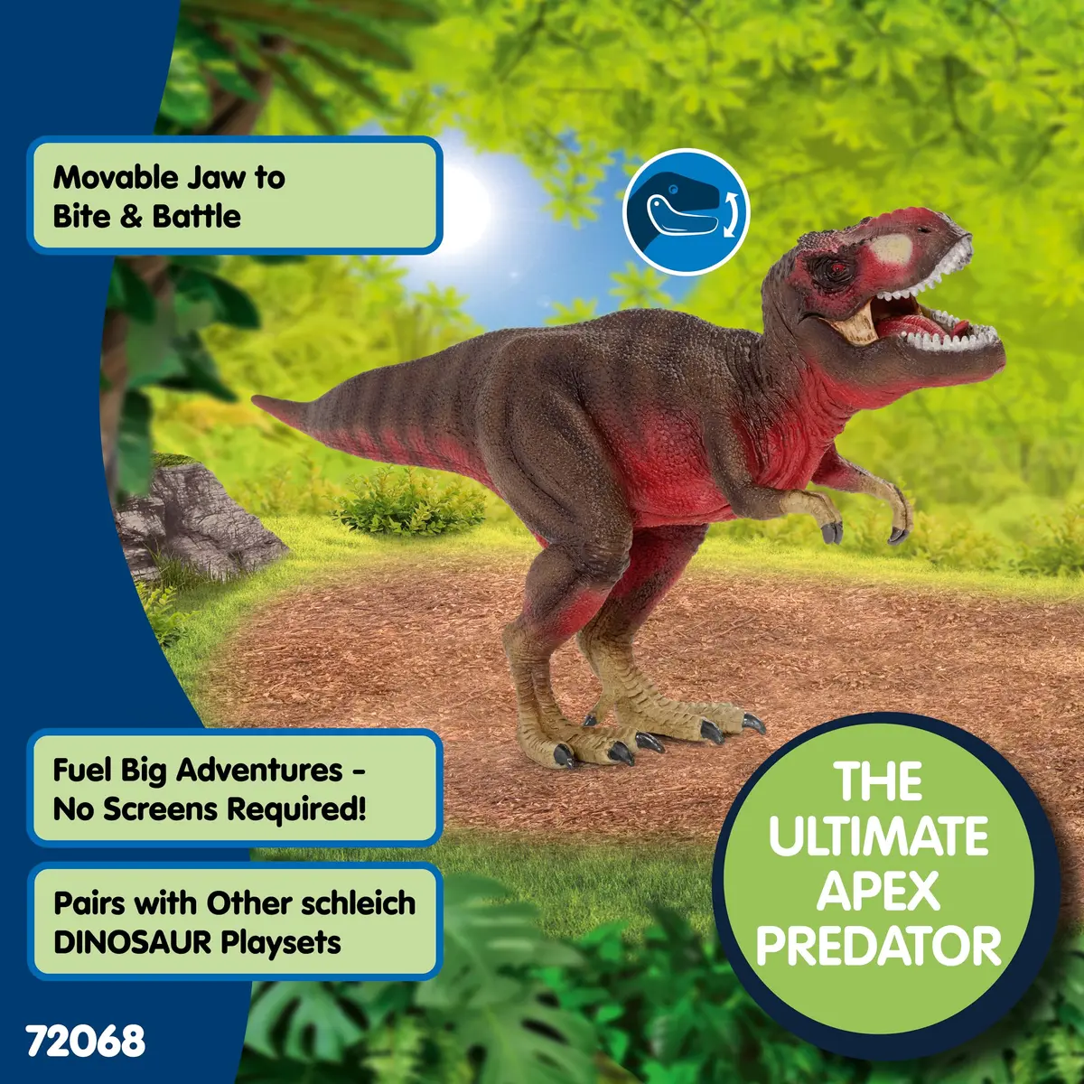 Schleich Red Tyrannosaurus Rex Dino Figurine 11.5cm (4.5in) | ASTM-Tested Toy for Kids 4+ - view 4