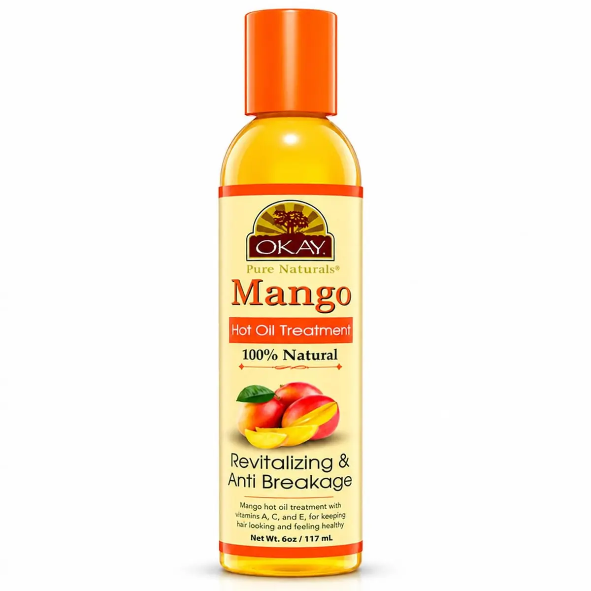 OKAY Mango Hot Oil Treatment 5.98 Fl Oz | Moisturizes & Prevents Breakage, Silicone & Paraben Free, Made in USA - main product image