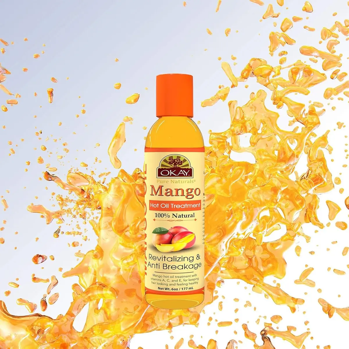 OKAY Mango Hot Oil Treatment 5.98 Fl Oz | Moisturizes & Prevents Breakage, Silicone & Paraben Free, Made in USA - view 5
