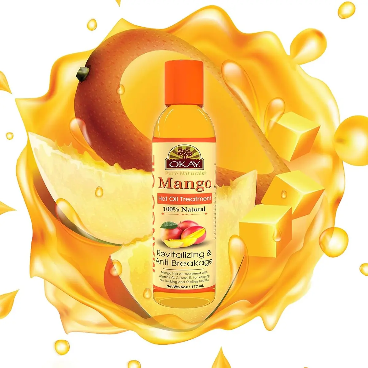 OKAY Mango Hot Oil Treatment 5.98 Fl Oz | Moisturizes & Prevents Breakage, Silicone & Paraben Free, Made in USA - view 7