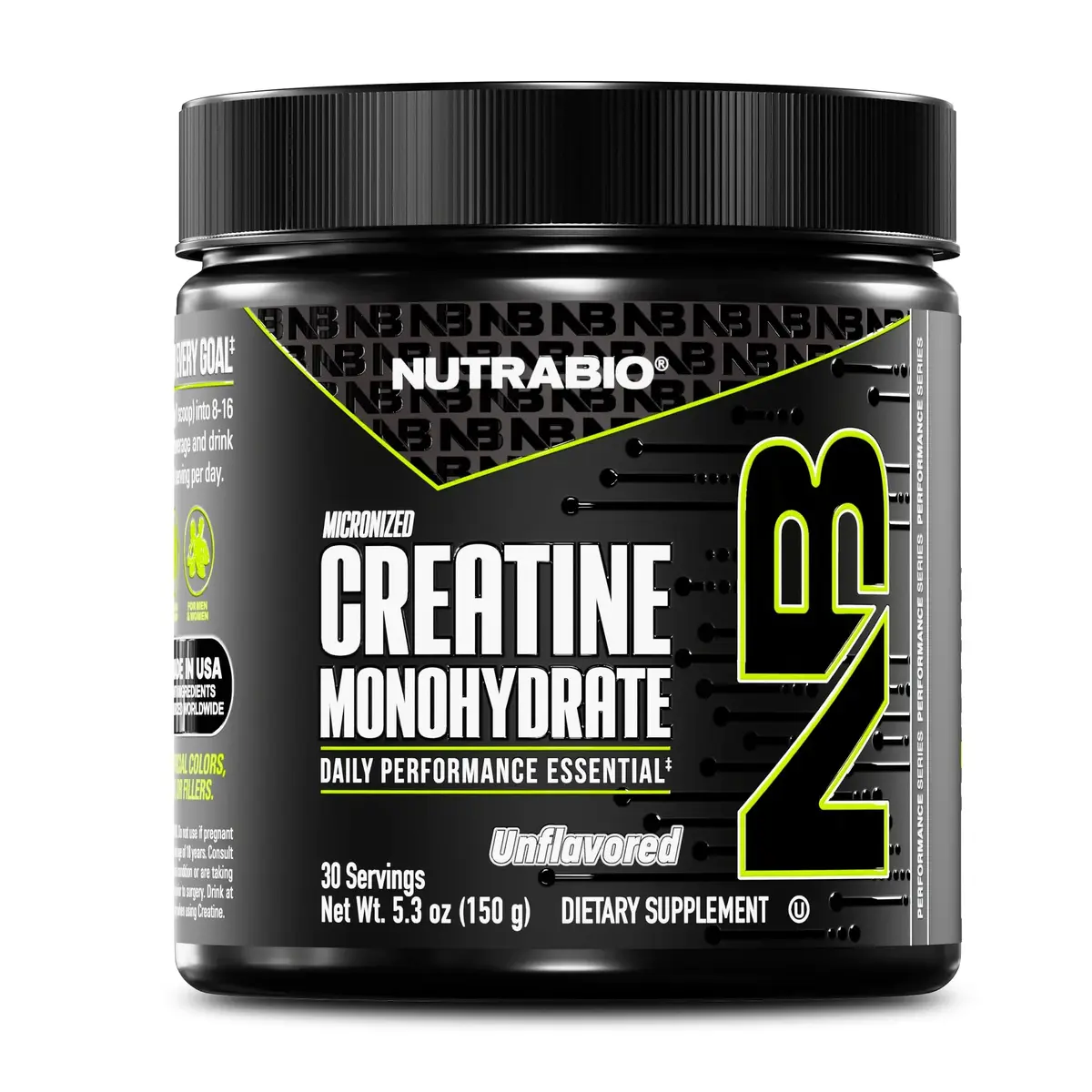NutraBio Pure Micronized Creatine Monohydrate Powder Supplement, Unflavored (150 g) | Supports Muscle Energy & Recovery - main product image