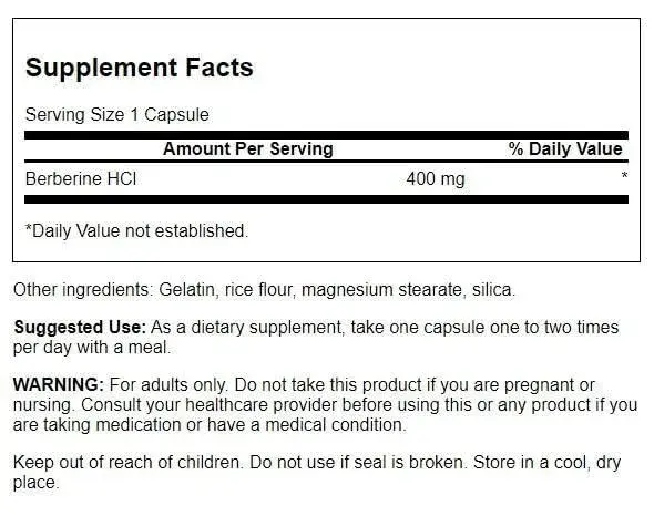 Swanson Berberine HCl Metabolic Health 400 mg Vegan Capsules | 180 Count (Pack of 3) - view 2