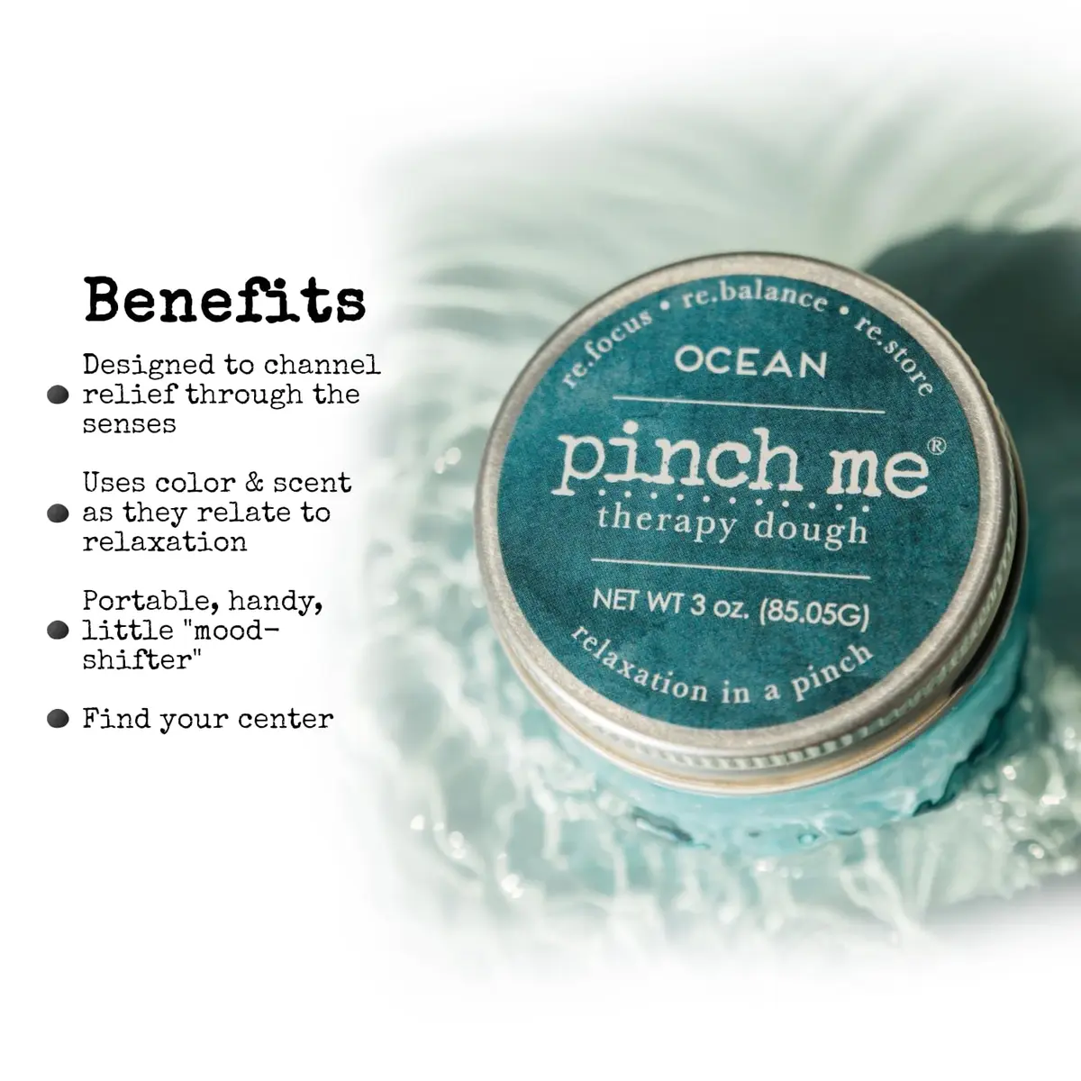 Pinch Me Therapy Dough - Holistic Aromatherapy Stress Relieving Putty - 10 Ounce Ocean Scent | Portable, Stress-Relief, Aromatherapy - view 3