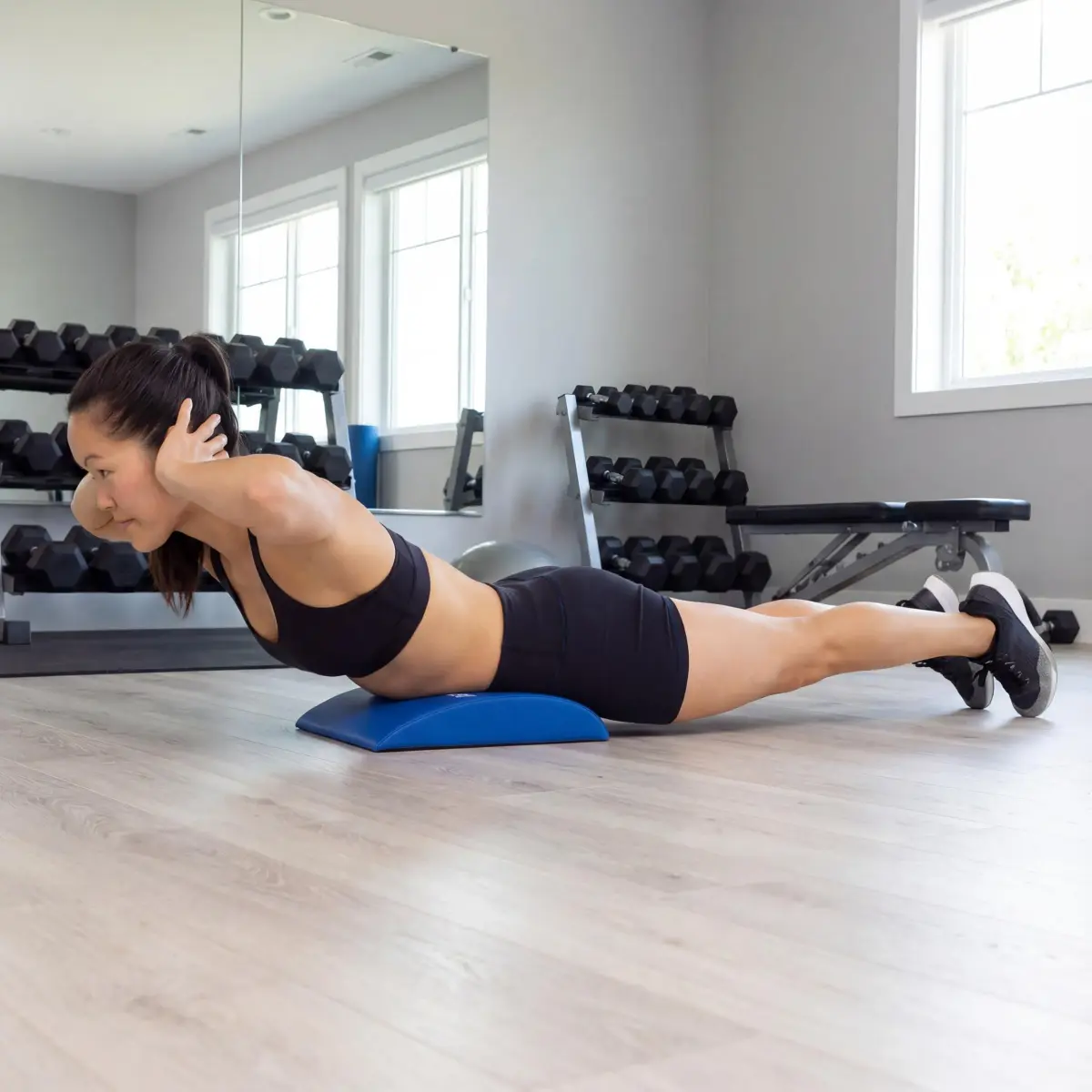 ProsourceFit Abdominal Mat 15x12, High Density Core Trainer for Workouts, Conditioning, Posture Support, and Crunch Exercises; Home Fitness Equipment, Blue - view 5