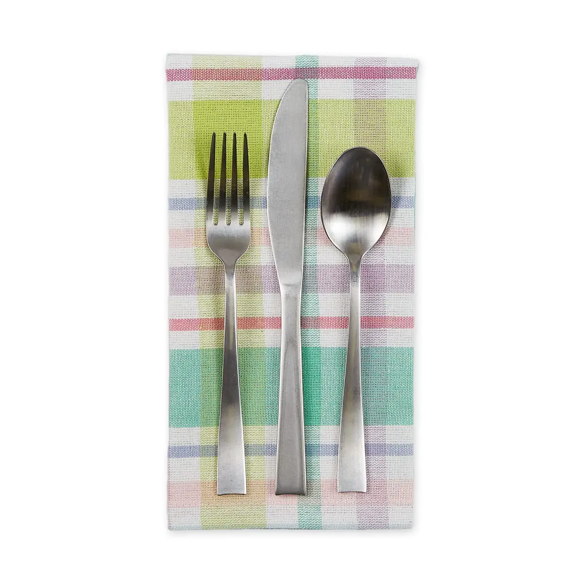 DII Cotton Plaid Napkin Set 20x20 in Spring Time | Machine Washable, 6 Count - view 3