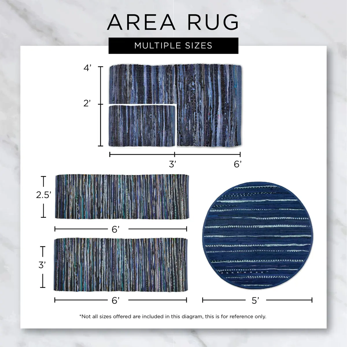 DII Chindi Home Collection Handwoven Multicolor Area Rag Rug, 0.61m x 0.91m | Trendy Cotton Rug for Home (70-120 chars) - view 8