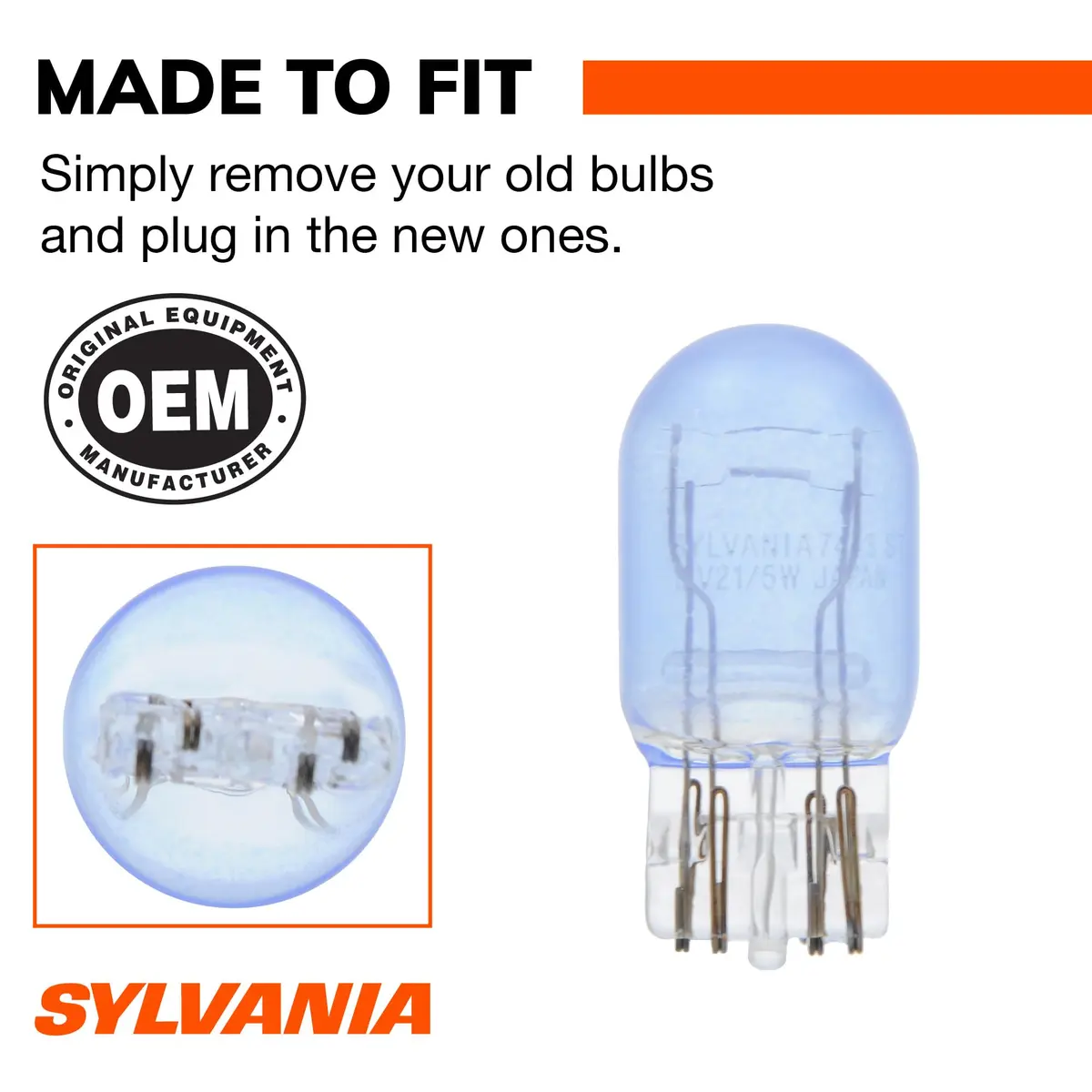 SYLVANIA SilverStar Mini Bulb 7443 | Whiter Light, Long-Lasting, 12V 24.98W - view 3