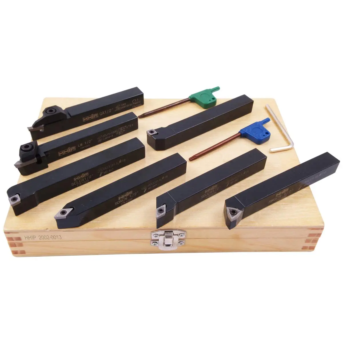 HHIP 2002-0013 7 Piece 1/2 Inch Indexable Cut Off & Turning Tool Set | Carbide Inserts & Multi-Purpose - main product image