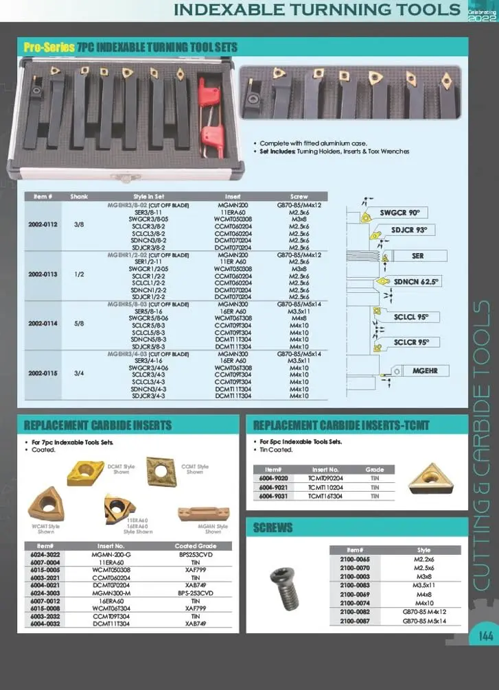 HHIP 2002-0013 7 Piece 1/2 Inch Indexable Cut Off & Turning Tool Set | Carbide Inserts & Multi-Purpose - view 6