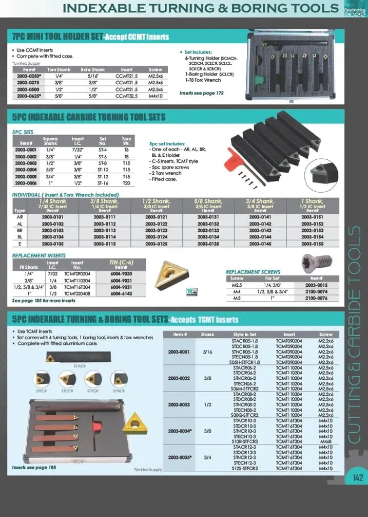 HHIP 2002-0013 7 Piece 1/2 Inch Indexable Cut Off & Turning Tool Set | Carbide Inserts & Multi-Purpose - view 7