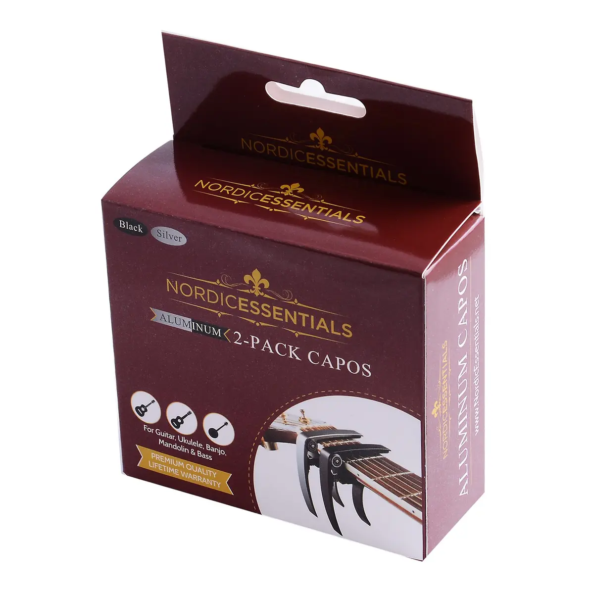 Nordic Essentials Guitar Capo for Electric & Acoustic 6 String | 2 Pack, Aircraft-Grade Aluminum, Travel-Ready - view 7