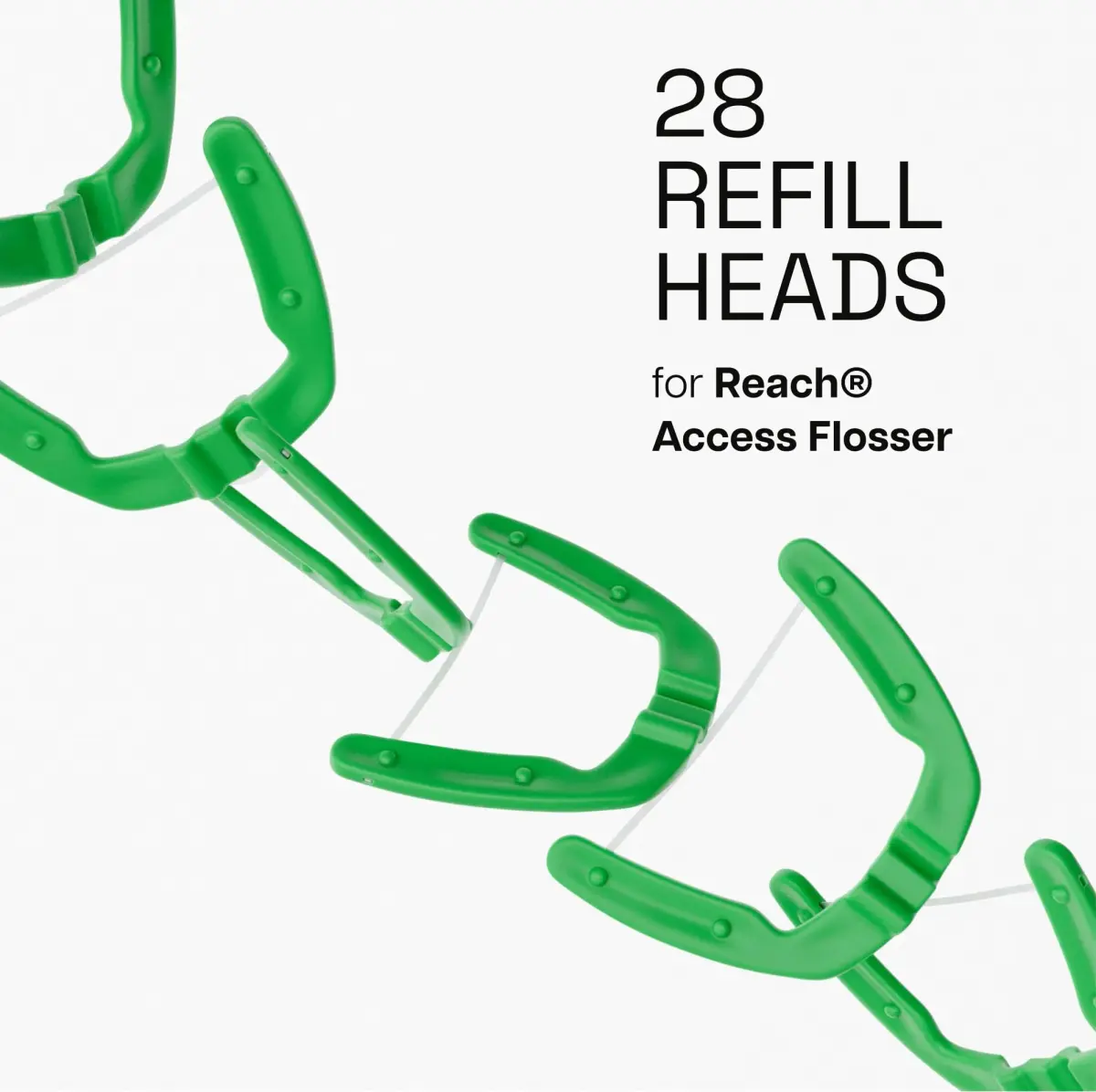 REACH Ultraclean Access Flosser Refill Heads Mint 28 Count | Dentist Recommended Oral Care - main product image