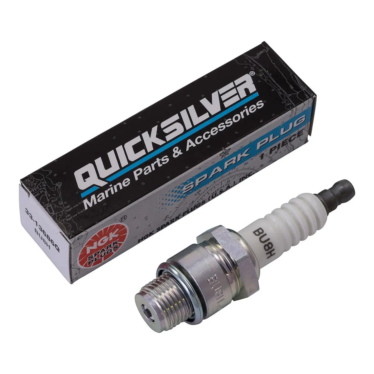 Quicksilver Spark Plug NGK BU8H Semi-Surface Discharge | Marine Outboard Engine Part - view 2