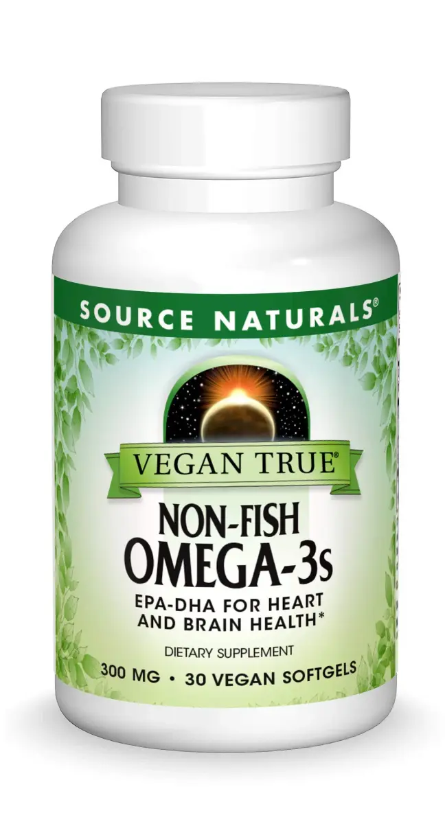 Source Naturals Vegan True Non-Fish Omega-3s 300mg 30 Softgels | EPA & DHA for Brain Health Support - main product image