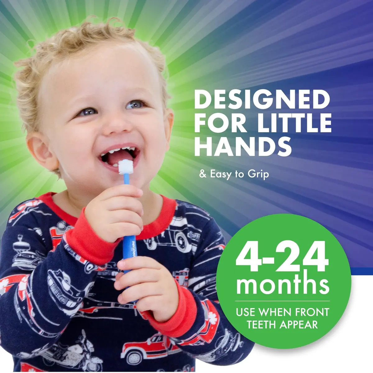 Brilliant Baby Toothbrush with Soft Bristles & Round Head | Toddler Approved, Ages 0-2, Blue - view 3