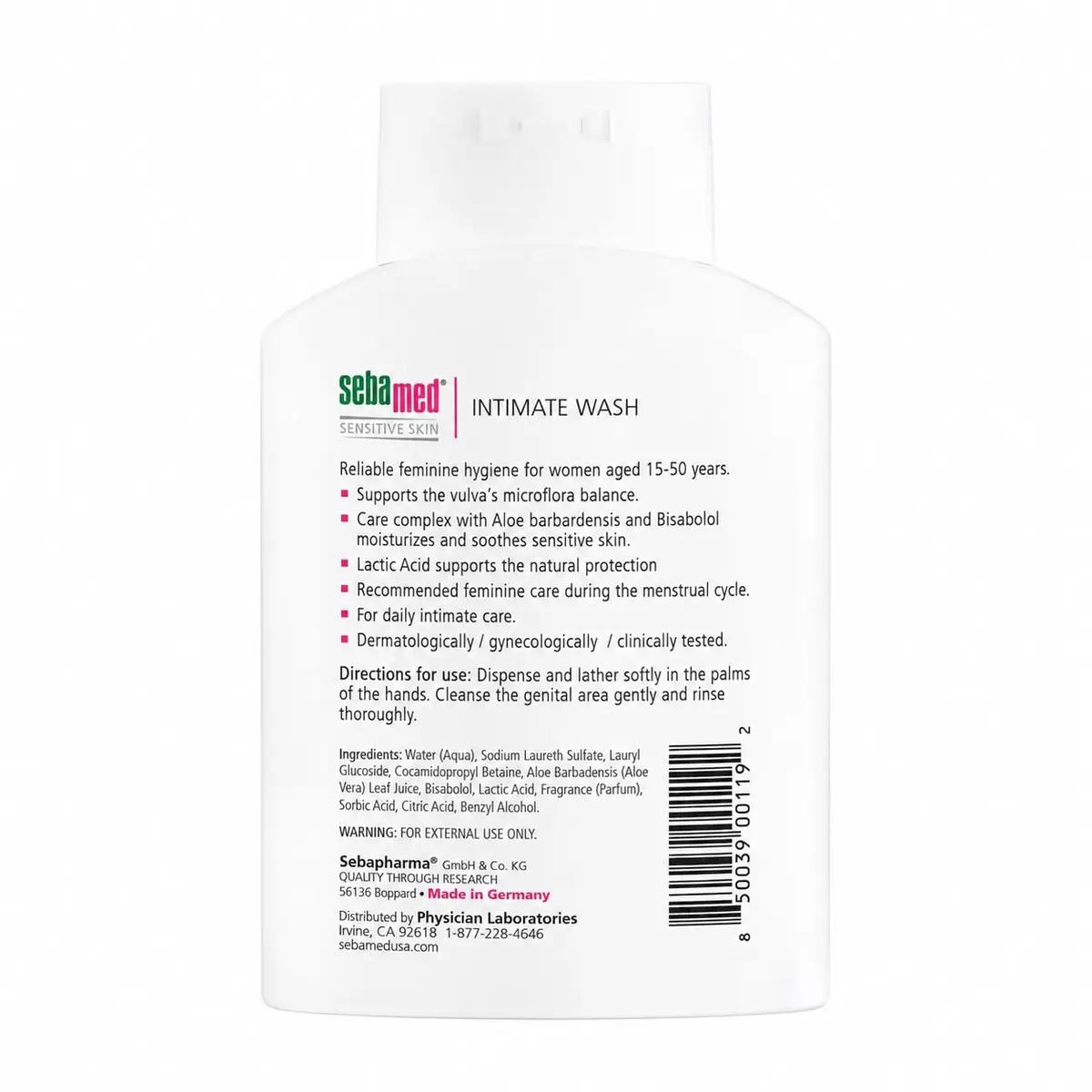 SEBAMED Feminine Intimate Wash pH 3.8 Balance With Aloe Vera 200 mL | Gentle Organic Feminine Hygiene - view 2