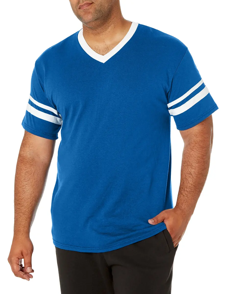 Augusta Sportswear Mens Sleeve Stripe Jersey 3X-Large | Contrast Sleeve Stripes, V-Neck, 50/50 Polyester Cotton - main product image