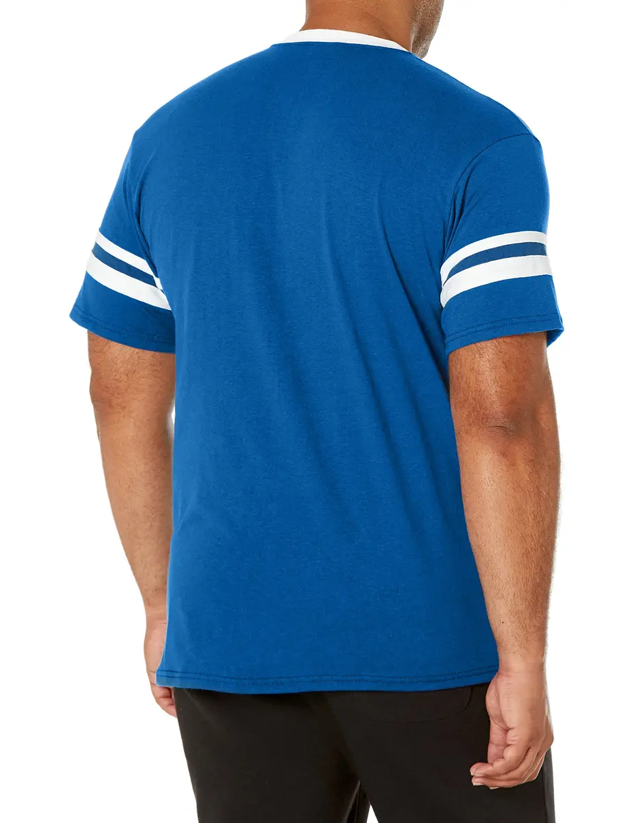 Augusta Sportswear Mens Sleeve Stripe Jersey 3X-Large | Contrast Sleeve Stripes, V-Neck, 50/50 Polyester Cotton - view 2