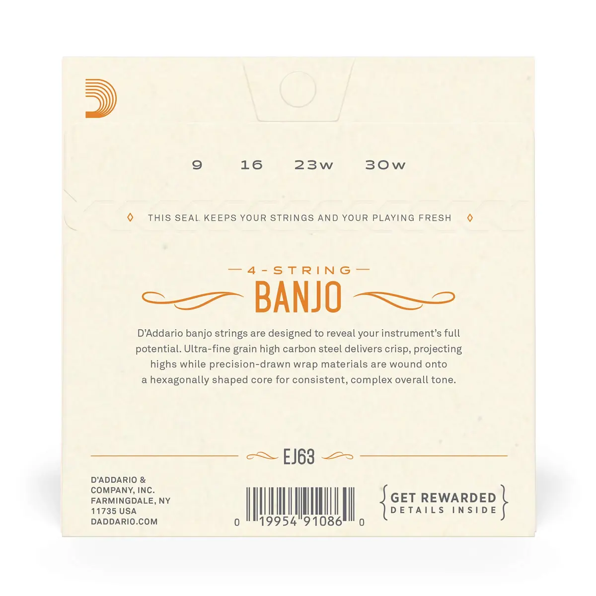 D'Addario EJ63 Tenor Banjo Strings Nickel-Plated Steel 9-30 | Warm, Bright Tone - view 3