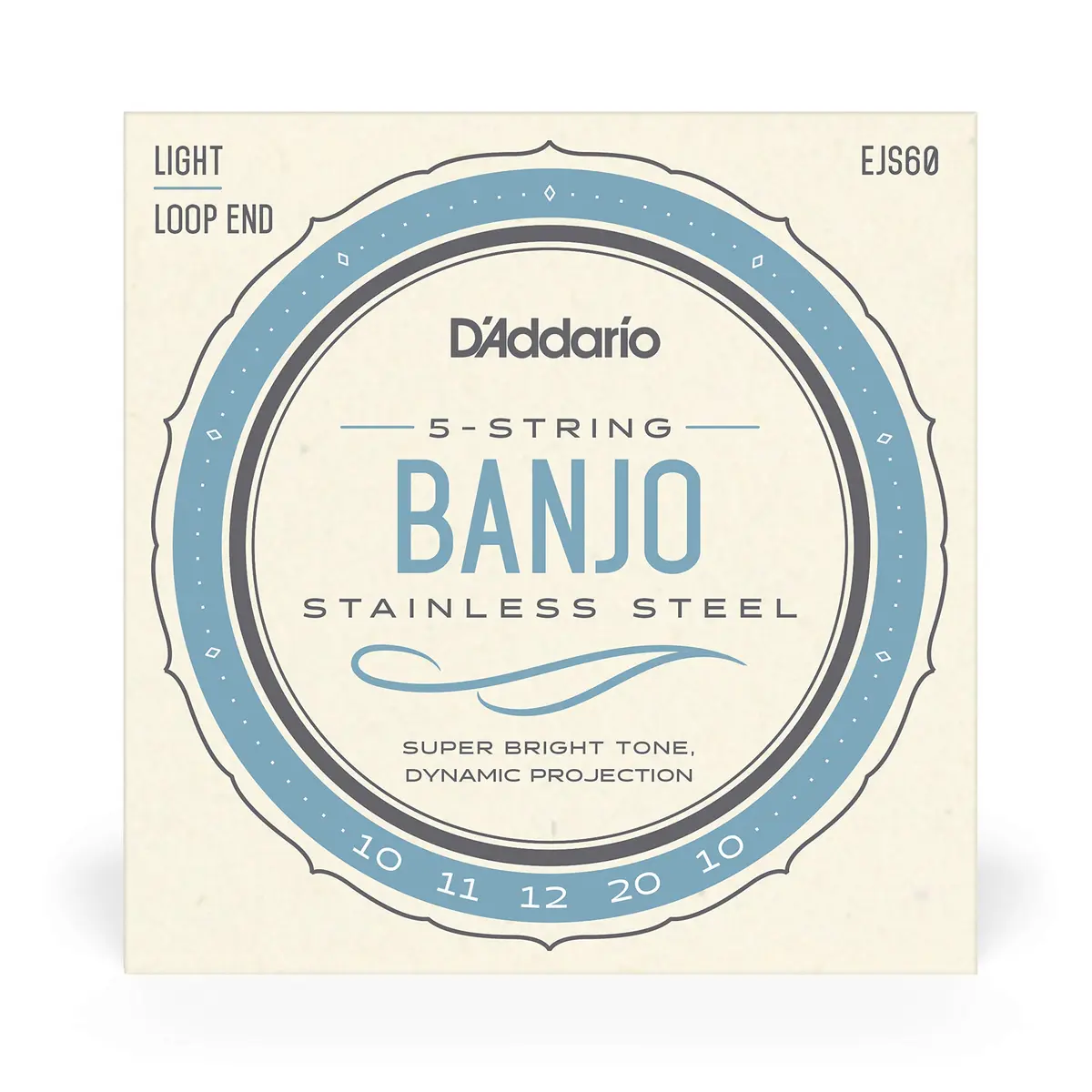 D'Addario Banjo Strings, Stainless Steel, EJS60 Light Gauge 10-20, 5-String Set | Bright Tone, Smooth Feel - view 2