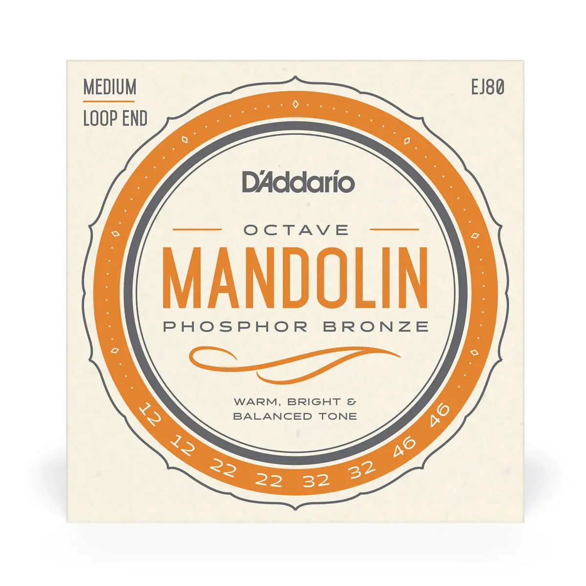 D'Addario EJ80 Phosphor Bronze Octave Mandolin Strings Medium 0.27 kg (0.6 lb) | Warm, Bright Tone - view 2